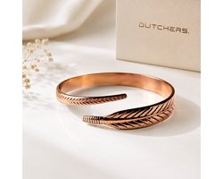 Dutchers® Koperen Armband Dames – 100% Puur Koper – Elegant Bladmotief – Verstelbare Boho Armband – Zonder Plating – Stijlvol Sieraad & Cadeau voor Haar