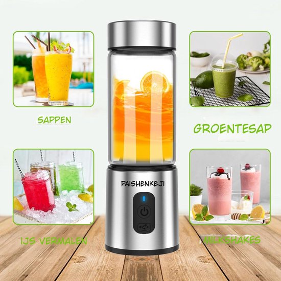Warmara Blender Glas - Glazen Blender - Blenderkan - Zilver - 20cm x 7cm x 7cm van Warmara — afbeelding 4