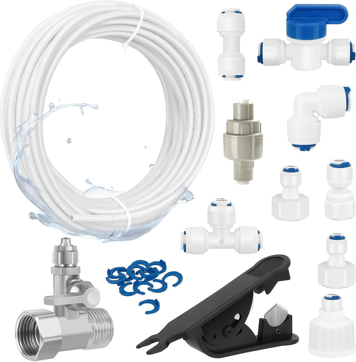 15m Water Supply Line, Universal Connection Set for Side by Side Refrigerator, Reversible Osmosis System, Drinking - ShopVlot