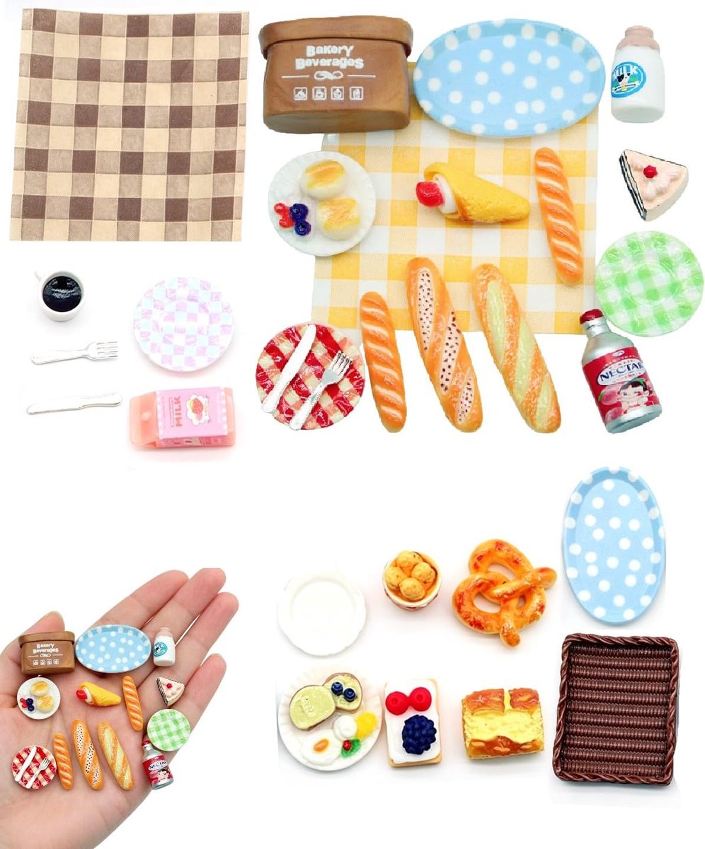 30-Piece Miniature Resin Food Set, Dollhouse Accessories, Realistic Textures for Intuitive Role Play and Authentic - ShopVlot