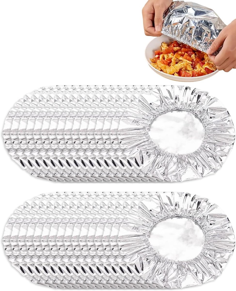 30 stuks aluminiumfolie, vershoudfolie, hittebestendig, aluminiumfolie, isolatieafdekking voor potten, kommen en - ShopVlot
