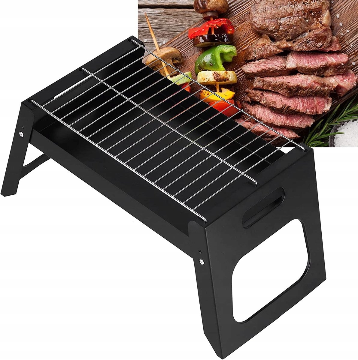 Compacte Opvouwbare Koolgrill 20x9 cm - Ideaal voor Reizen