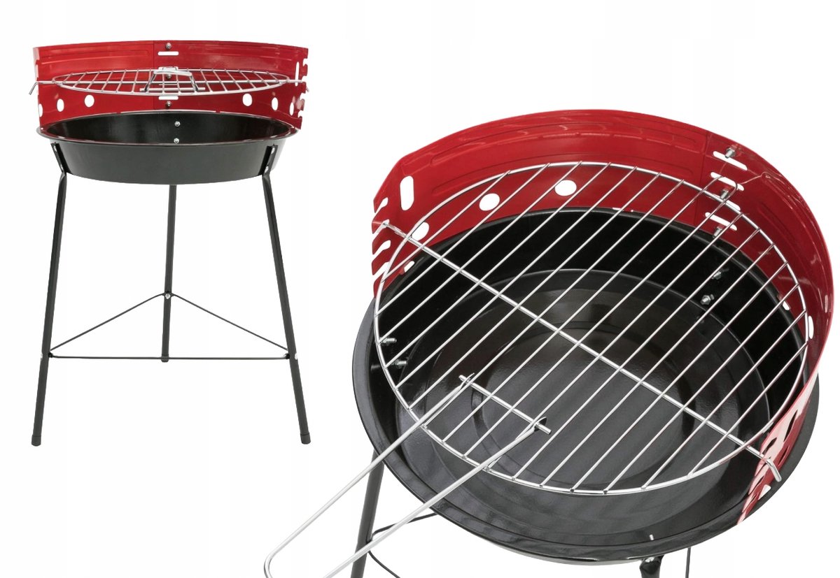 Compacte Houtskool BBQ - Draagbaar & Stabiel met 36cm Grillrooster