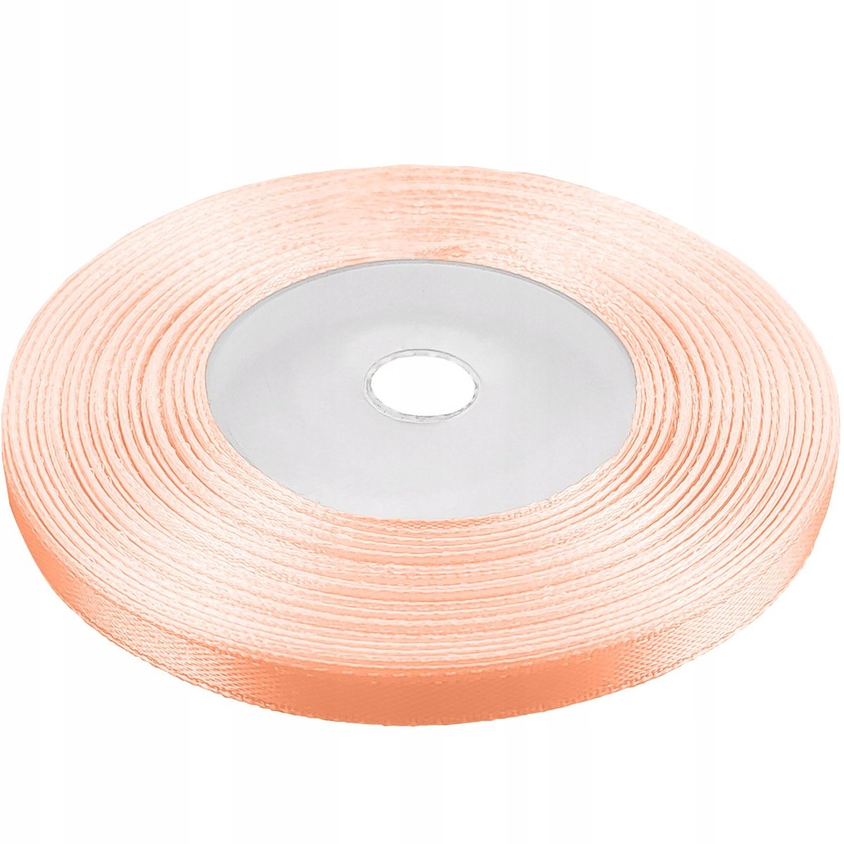 Zijde lint zalmkleurig 6mm breed, 32 meter rol
