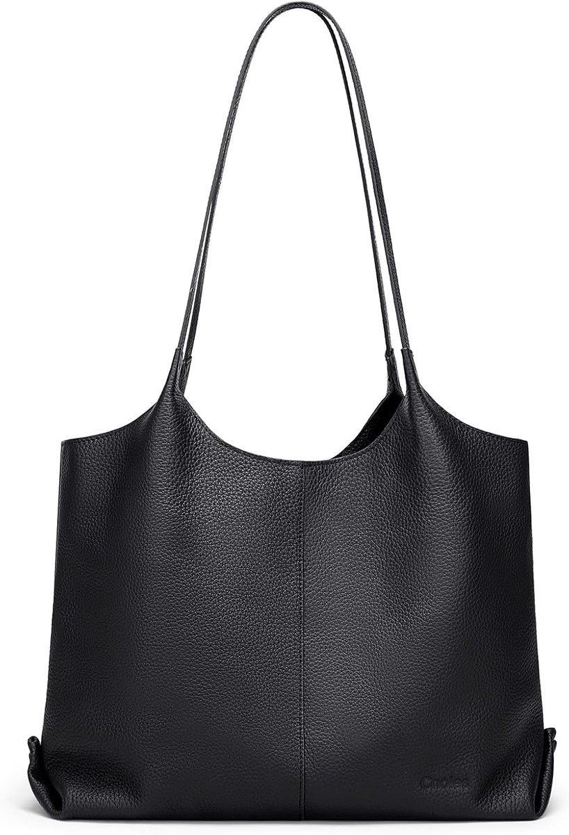 Cnoles Leather Laptop Tote Bag for Women Office Shoulder Handbag Leather Laptop Bag, 15.6 Inch Shoulder Tote Briefcase - ShopVlot