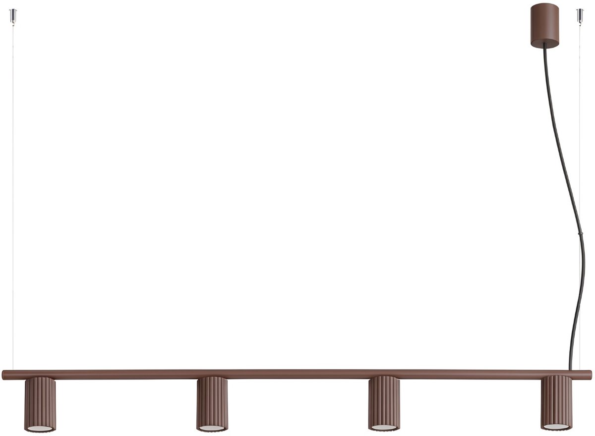 Sollux Lighting Kroonluchter Karbon - GU10 - bruin - aluminium - 122x6.5x212cm