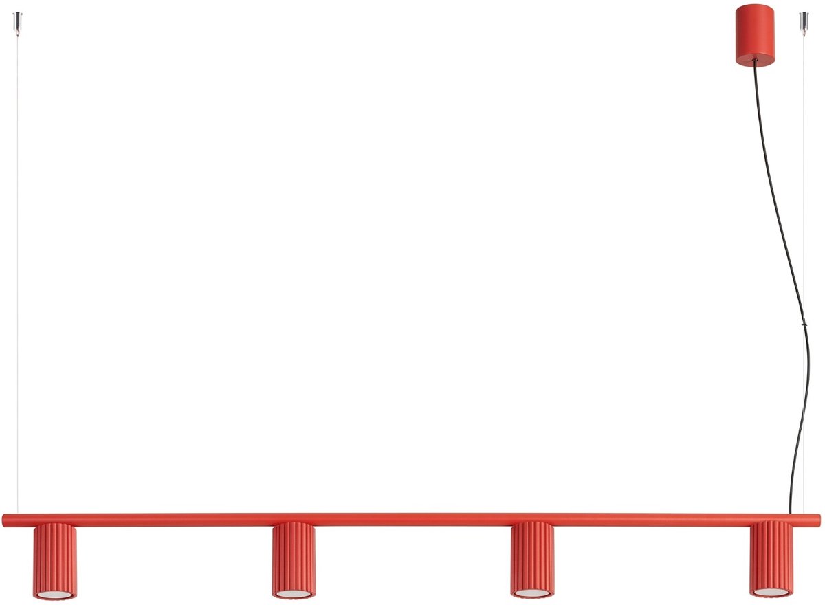 Sollux Lighting Kroonluchter Karbon - GU10 - rood - aluminium - 122x6.5x212cm