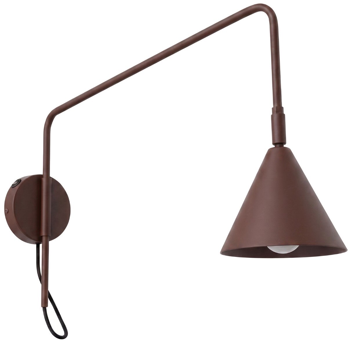 Sollux Lighting Wandlamp Nox - E14 - bruin - staal - 14x61x30cm