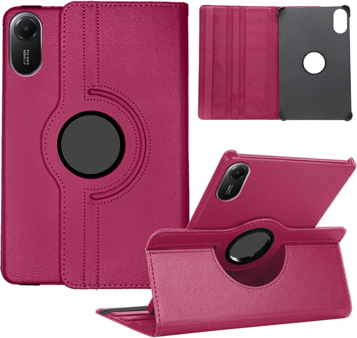 Case Compatible with Xiaomi Redmi Pad 2 11 inch Tablet 2025, 360° Rotatable Multi-Angle PU Leather Protective Case - ShopVlot