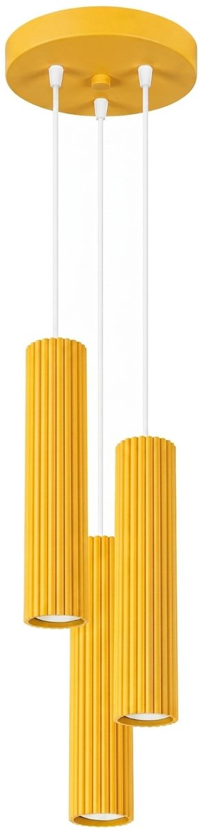 Sollux Lighting Hanglamp Karbon - GU10 - geel - aluminium - 19.5x19.5x108cm