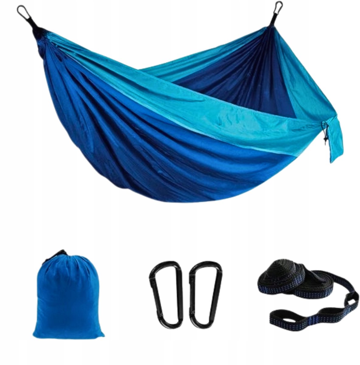 XXL Tweepersoons Hamak - Blauw - 200kg Draagvermogen - Camping & Tuin