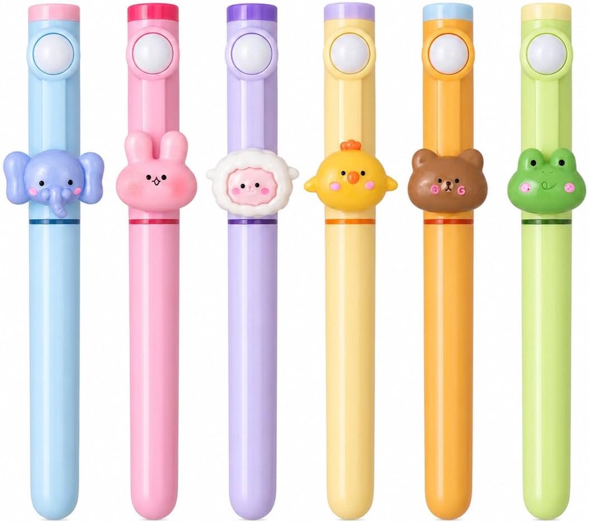 Markeerstiften met schattige diermotieven, pastelkleuren, voor kinderen en volwassenen, perfect voor school, kantoor - ShopVlot
