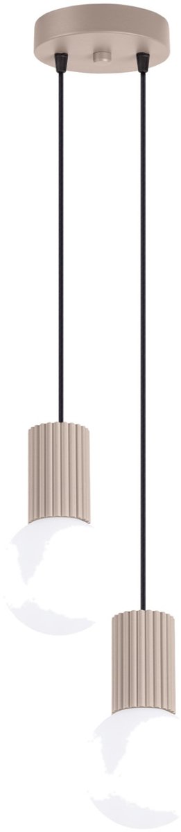 Sollux Lighting Hanglamp Halo - G9 - taupe - aluminium/glas - 15x15x120cm