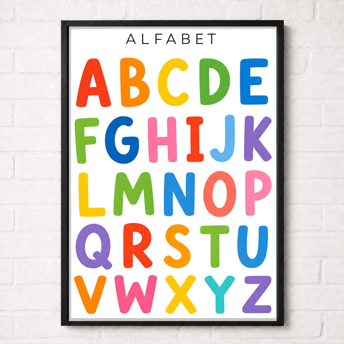 Alfabet met Voorbeelden Educatieve Poster voor Kinderen - Leren - groep 1 t/m 3 (4-7 jaar) - A2+ 43,2 x 61 cm