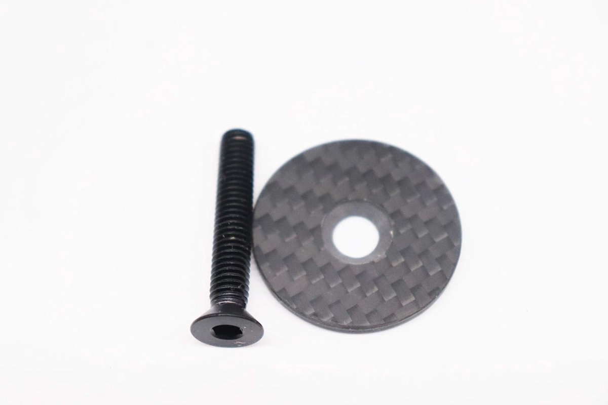 A-Head Carbon Stem Steering Set Cap 1 1/8 inch with titanium screw shiny matt - ShopVlot