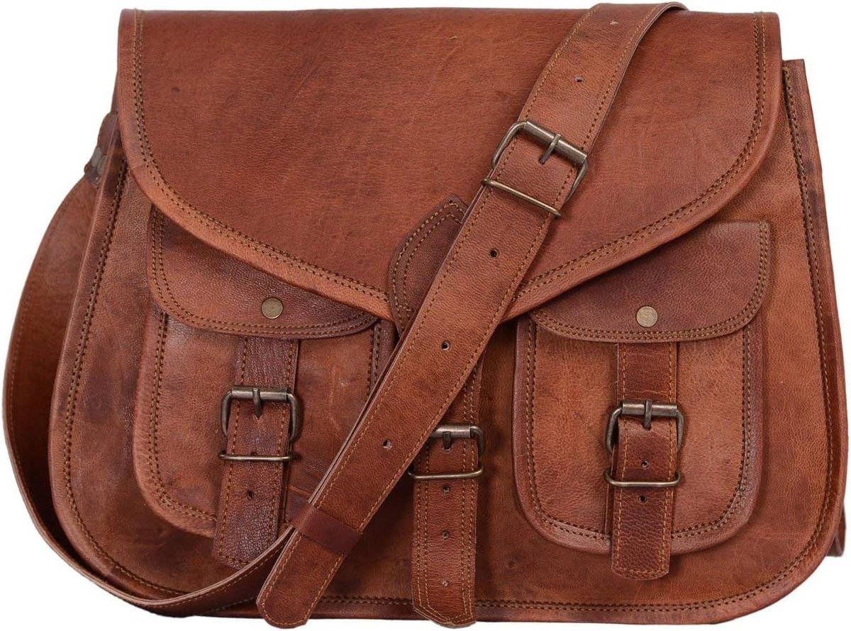 american blue Leather Tote Bag Wallet Cross Body Satchel - Ladies Shoulder Bag - Vintage Handbag - ShopVlot