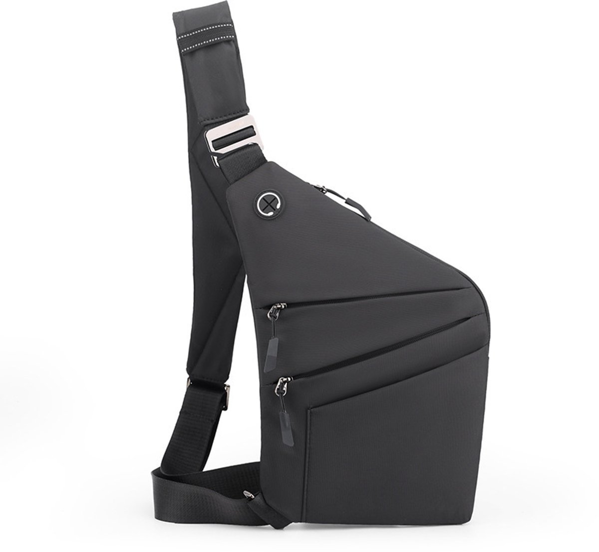 Veilige Schoudertas met Anti-Diefstal Functie - Waterdichte Crossbody Bag-schoudertas met grote capaciteit-Stijlvolle reistassen-Schoudertas links-Geruite schoudertas - reistas-zwart