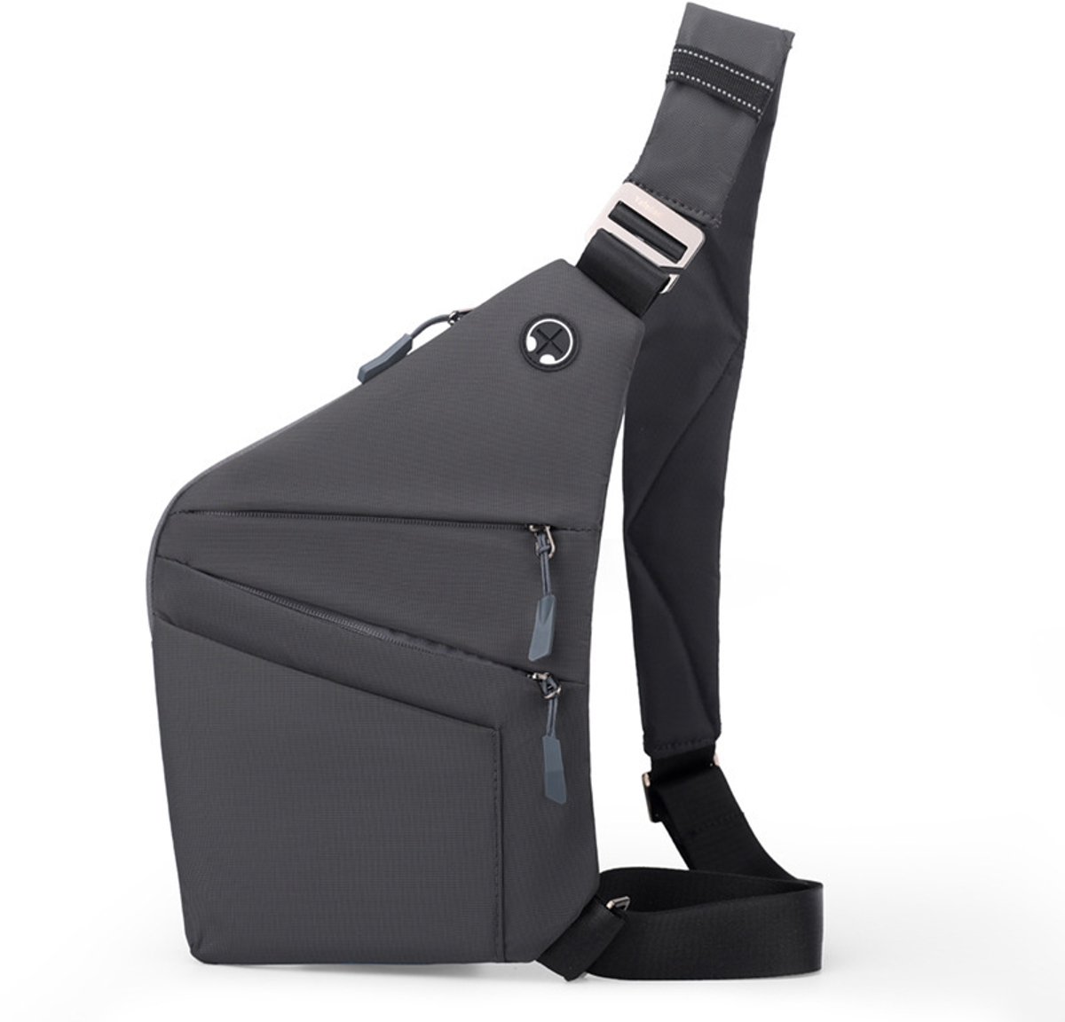 Veilige Schoudertas met Anti-Diefstal Functie - Waterdichte Crossbody Bag-schoudertas met grote capaciteit-Stijlvolle reistassen-Rechter schoudertas-Geruite schoudertas - reistas-grijs