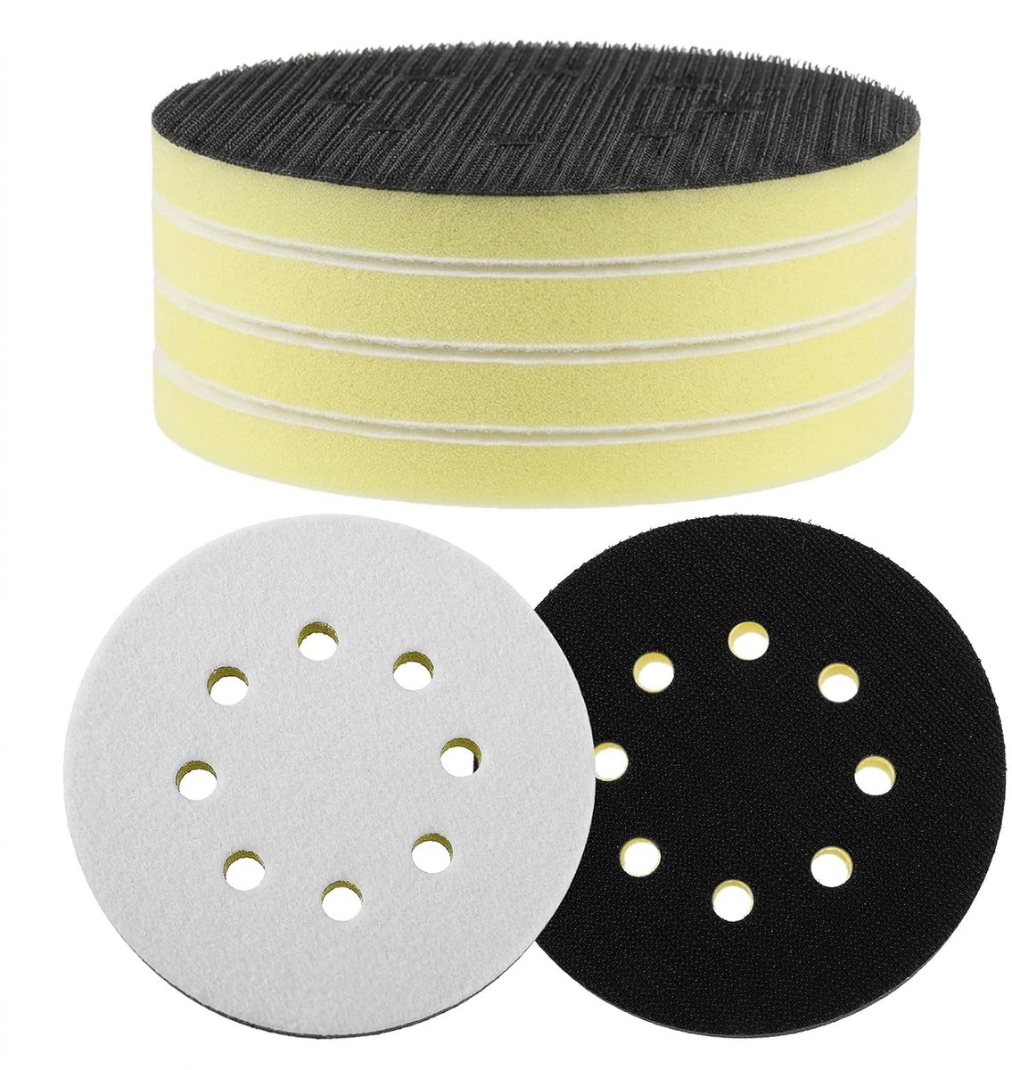 Larrel 5 stuks schuurpads van 12,7 cm met 8 gaten, schuurpapier van 125 mm - ShopVlot