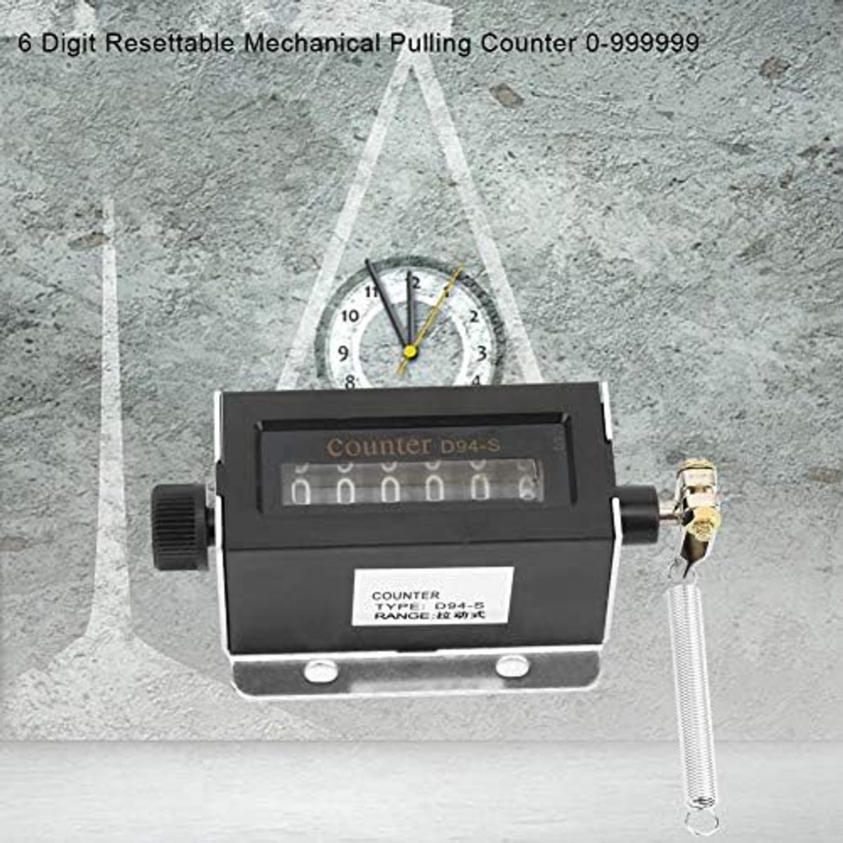 D94-S 6 Digit Resettable Mechanical Pulling Counter Digital Length Counter 0-999999 for Machinery Quantity Record - ShopVlot