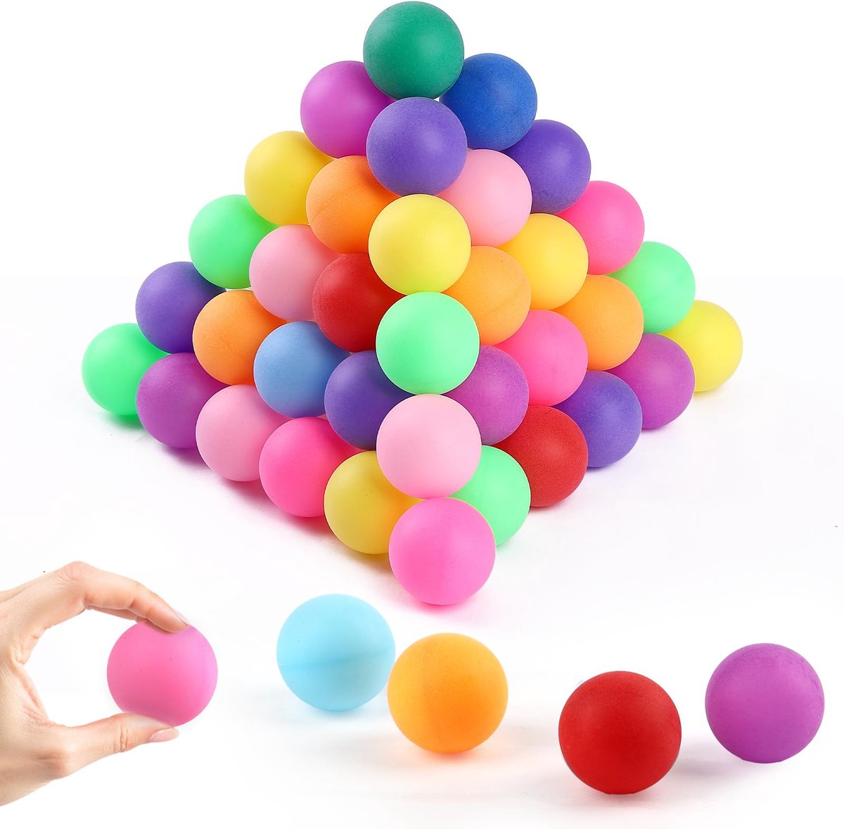 Tafeltennisballen Set van 30 Kleurrijke 40mm Tafeltennisballen