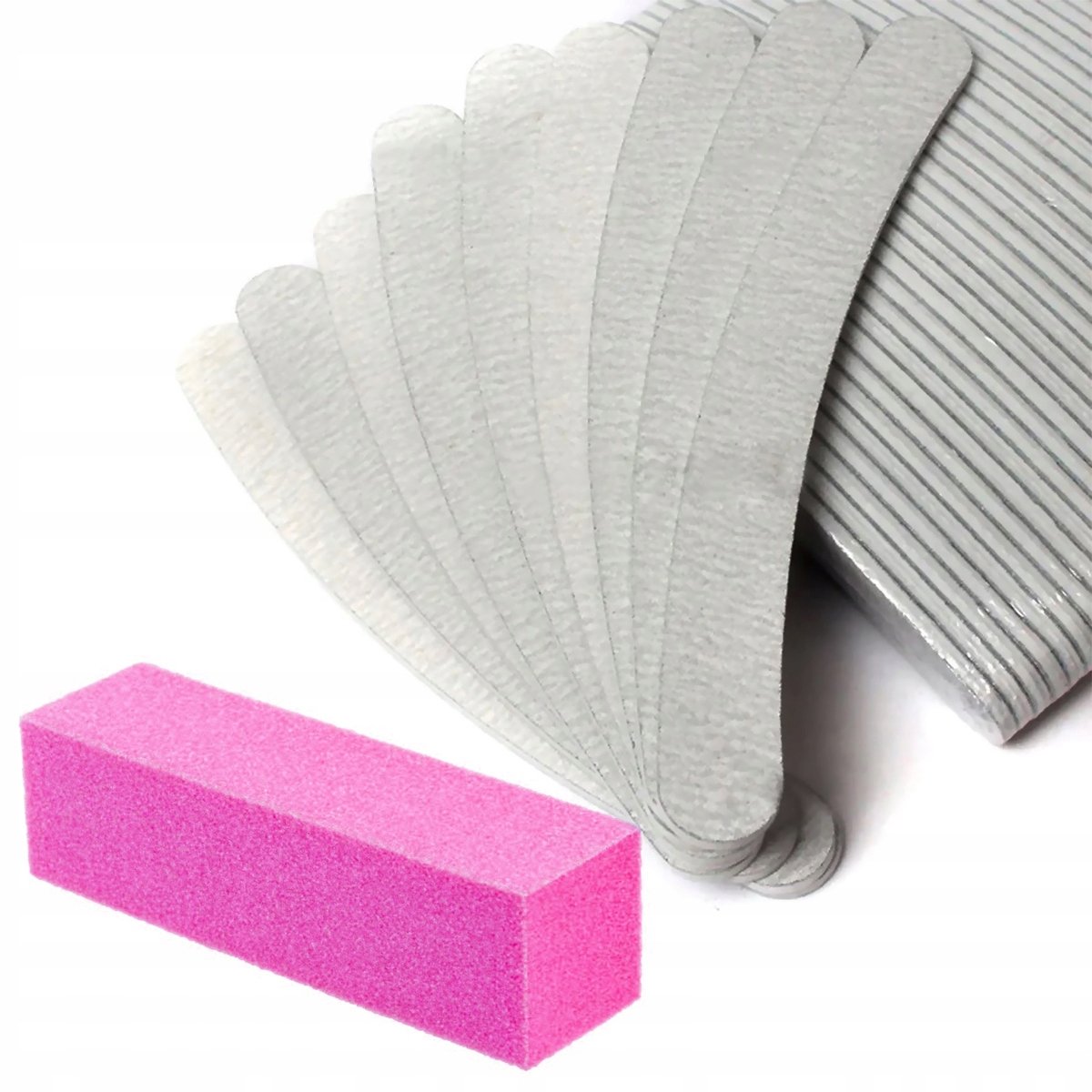 10x Nagelvijl Banaan 180/240 Grit + Gratis Polijstblok