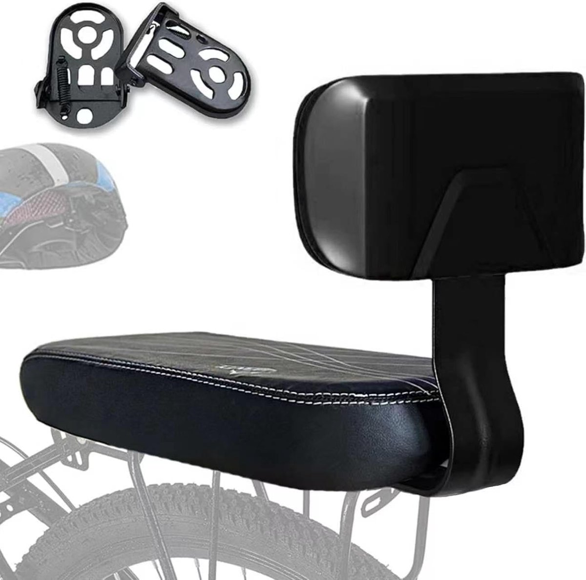Fiets Achterstoelkussen - Zwart - Universeel PU-kussen - Voor Fietsen