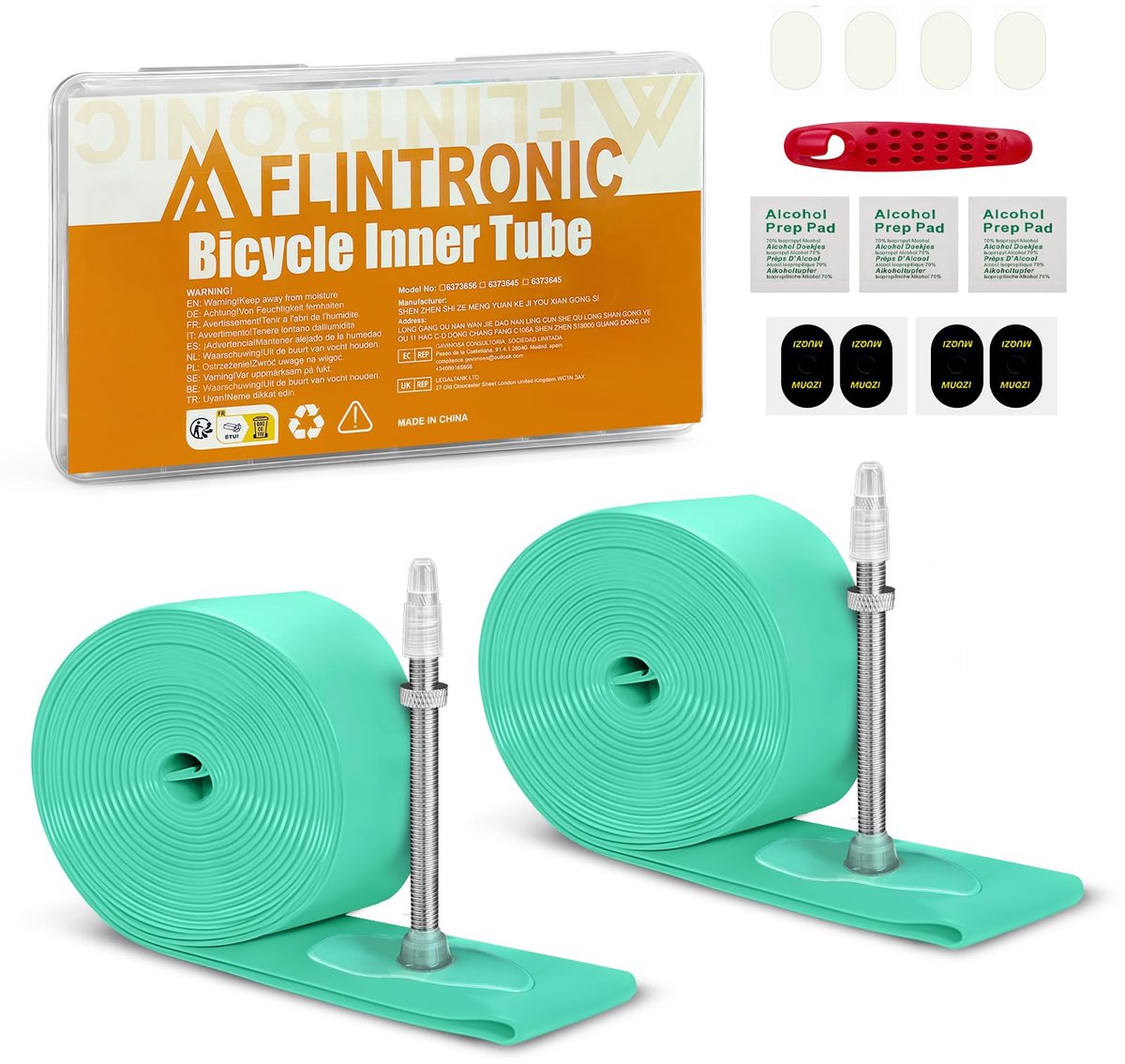Flintronic TPU fiets binnenbanden, ultralichte binnenband, compatibel met racefietsen 700C x 18C-32C, Presta-ventiel - ShopVlot