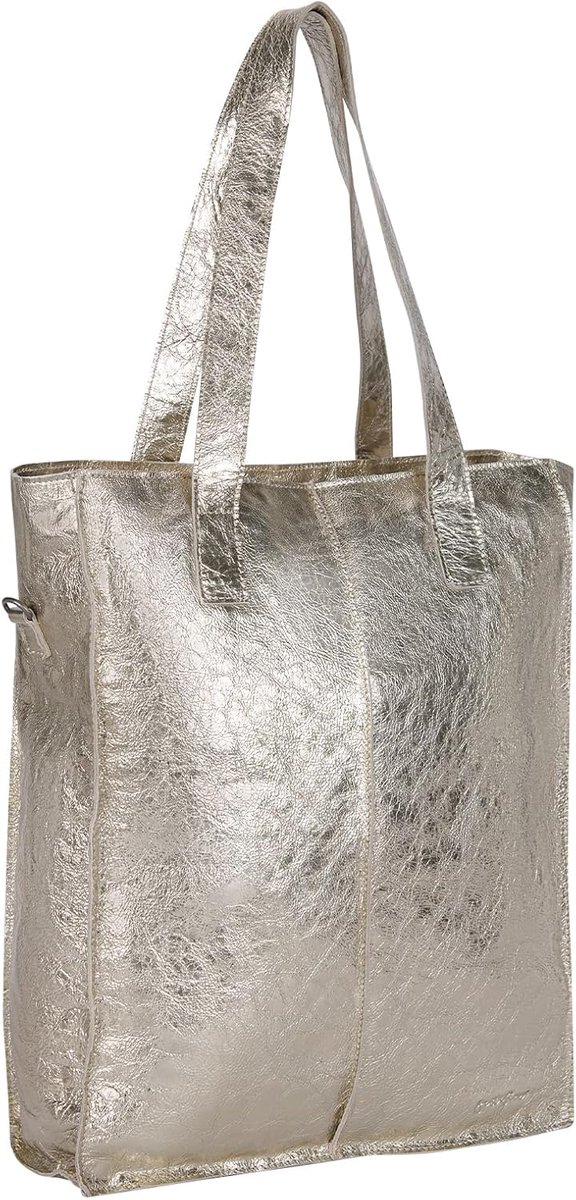 Justified Nynke Leather Shopper Bag, Padded 15.6 Inch Laptop Compartment, Adjustable Shoulder Strap, Modern Design - ShopVlot