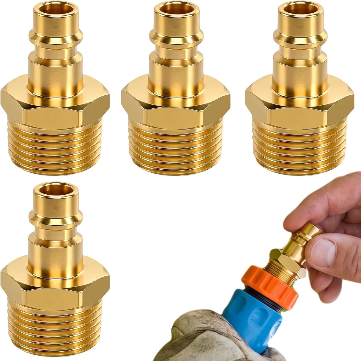persluchtaansluitingen, 4 stuks messing slangtuit 1/2 inch - ShopVlot