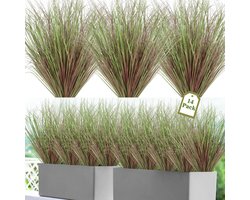 UXORSN 14 bundels kunstplanten buiten nepgras struiken 50 cm kunstgras UV-bestendig groen stengels faux struiken plant - ShopVlot