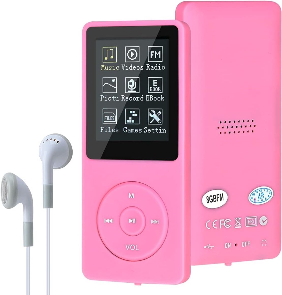 Digitale Muziekspeler - Roze - 8 GB - Draagbaar met Hifi-geluid en Multifunctioneel - Voor Muziek en E-books