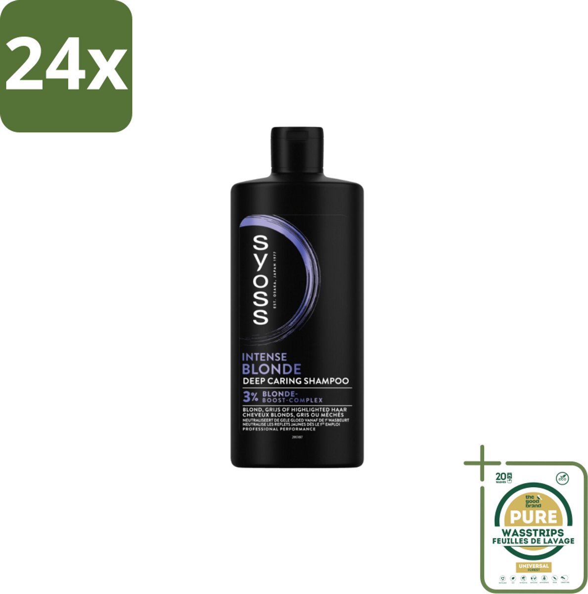 SYOSS - Blonde - Shampoo - Langdurige Styling - 440ml - Voordeelverpakking - 24 stuks - Gele gloed neutraliseren - Haarverzorging blond haar