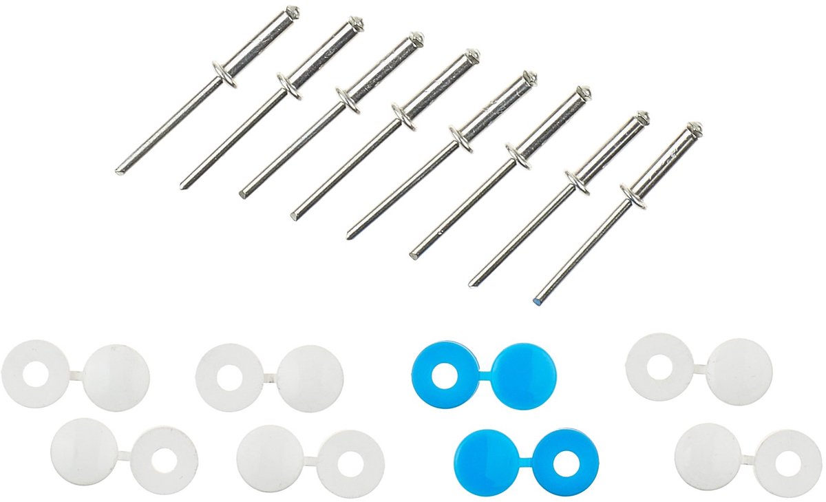 Nieten met Caches Platen Immatriculation, Blauw - Set van 8