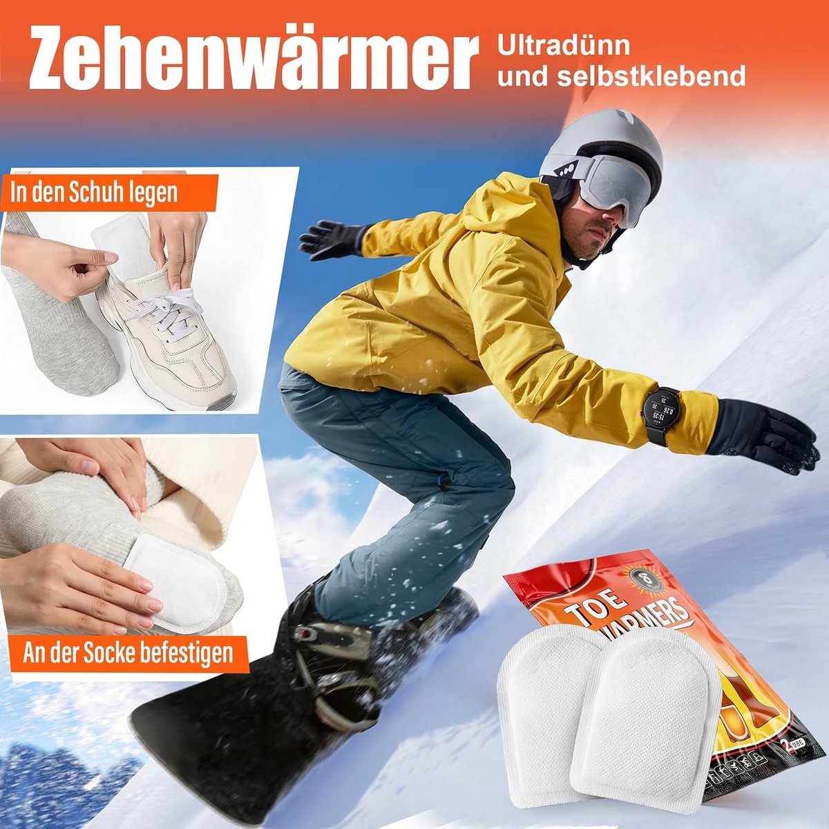 Voetwarmers - Wit - 9,5 x 7 cm - 100% Natuurlijke Warmte - Voor Buitensporten en Koude Dagen