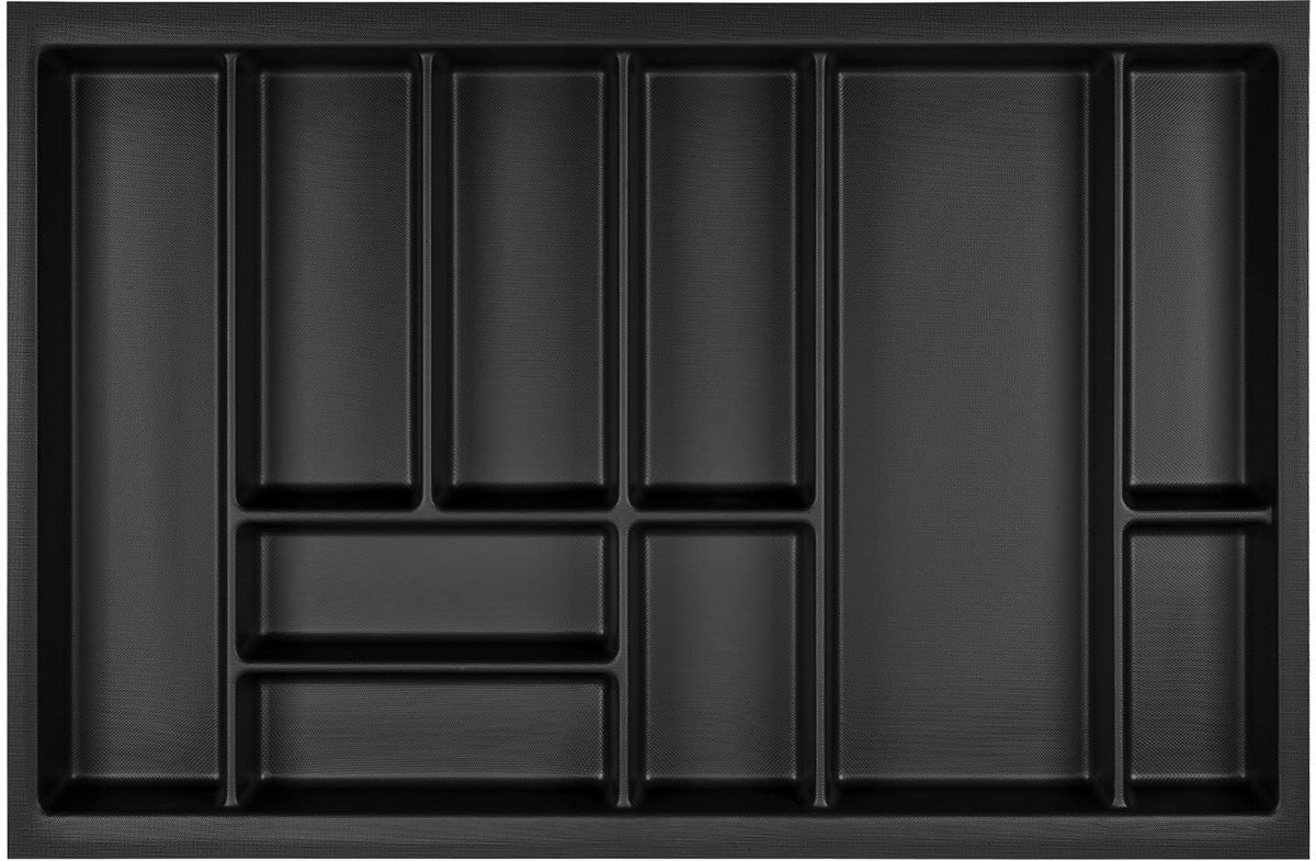 Famanu – Slim bestekinzet, 725 x 476 mm, lavagrijs met parelstructuur, ideaal voor het organiseren van bestek in lades