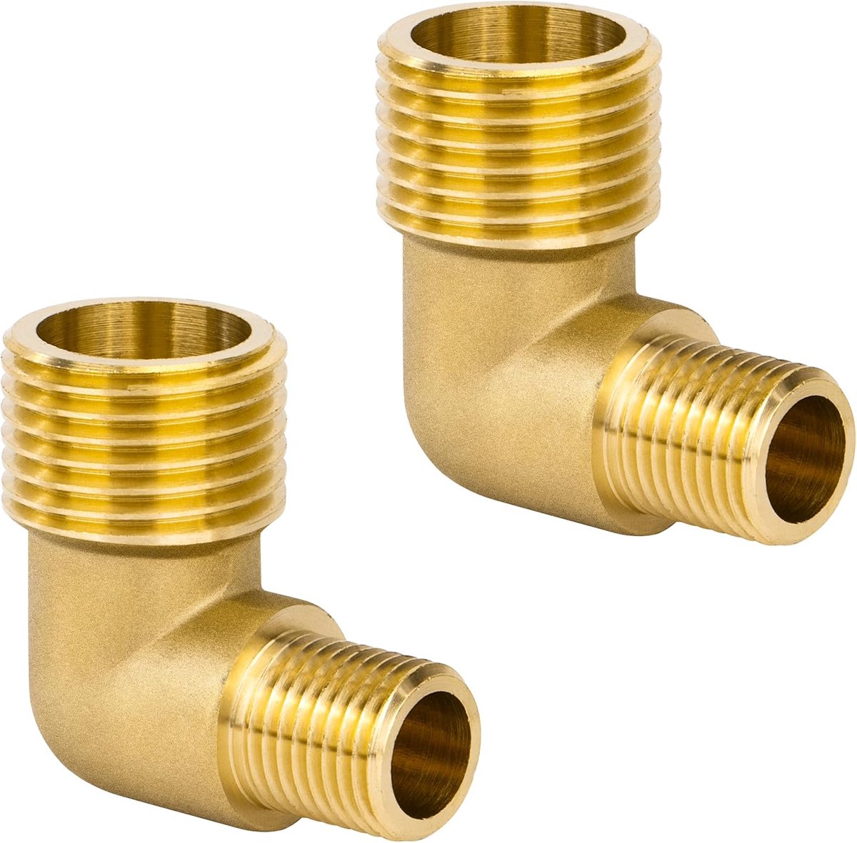 Brass Angle Connector, 2 Pcs 1/2 Inch Male to 1/4 Inch Male Thread 90 Degree Hose Connector, Elbow Hose Connector for - ShopVlot