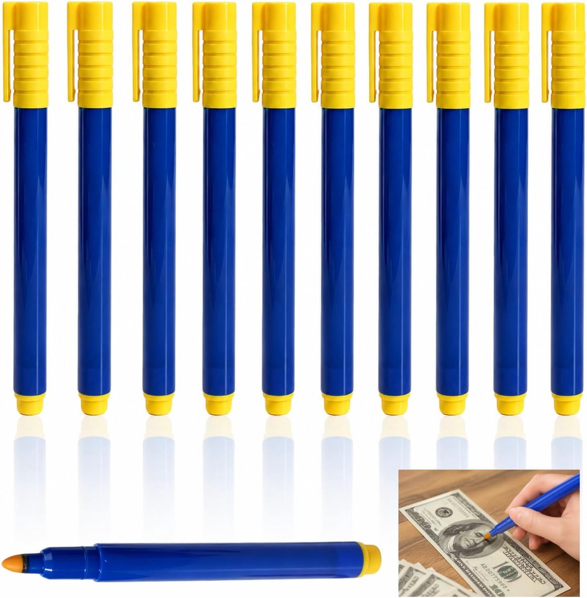 10 stuks geldtestpen valspen, bankbiljettentestpen, testpen voor bankbiljetten, geldtestpen, euro, geldtester, euro - ShopVlot