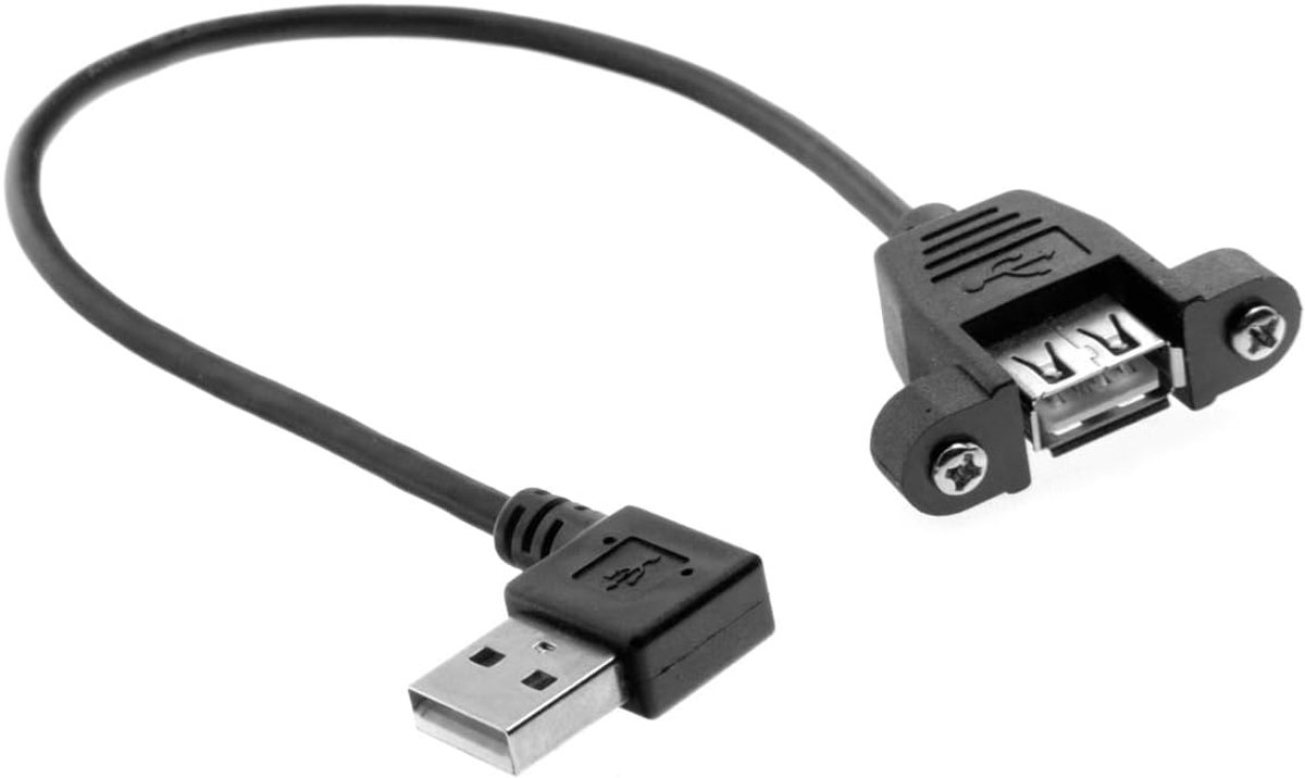 chenyang USB-verlengkabel, USB 2.0 type A-stekker naar bus, 90 graden gebogen, gegevensoverdrachts- en - ShopVlot
