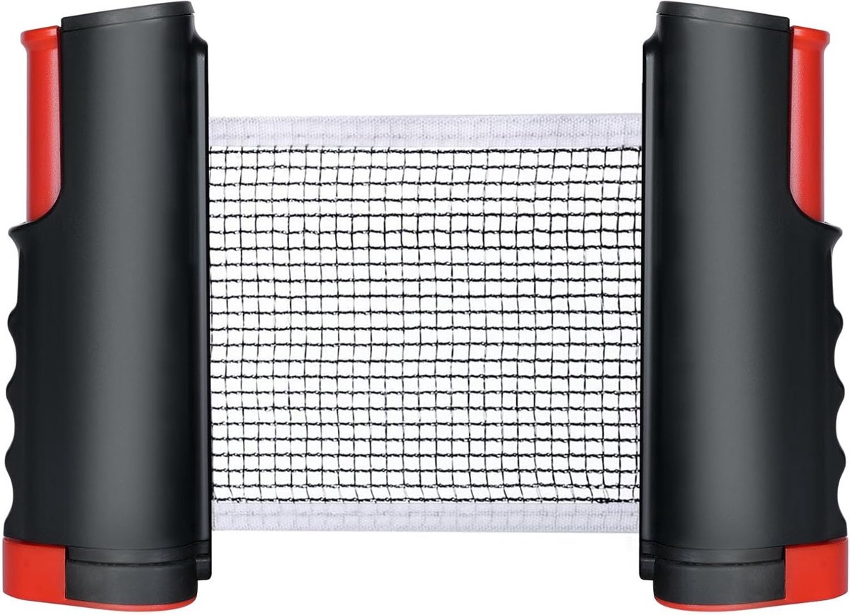 Tafeltennisnetje voor elke tafel - Rood - Uittrekbaar tot 170 cm - Nylon en ABS Draagbaar Net - Voor Binnen en Buiten