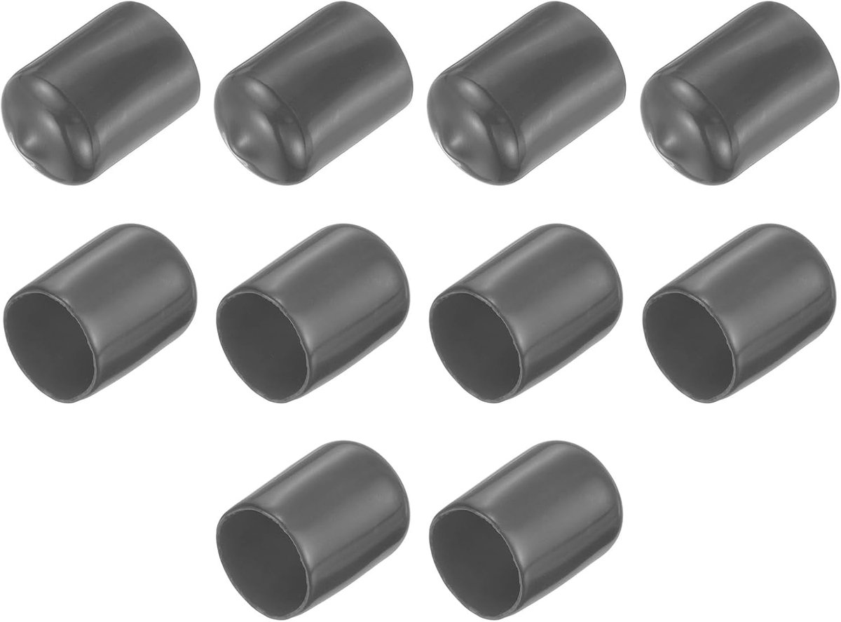 Rubberen eindkappen 15mm - Donkergrijs - Bescherming voor buizen - Geschikt voor diverse toepassingen - ShopVlot