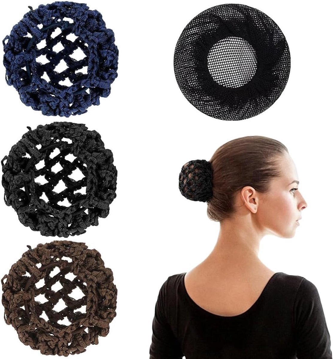 Haarnet 4 Stuks - Knopennet - Duurzaam Nylon - Perfect voor Gymnastiek en Dans - ShopVlot