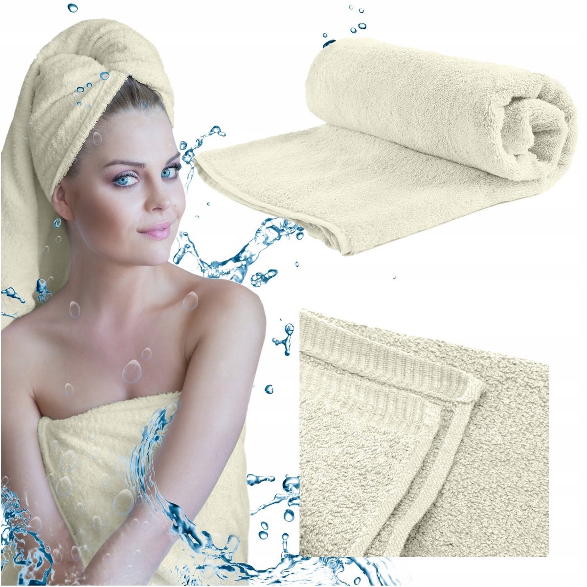 Tango Badhanddoek Sneldrogend Katoen Terry 50x100cm Beige