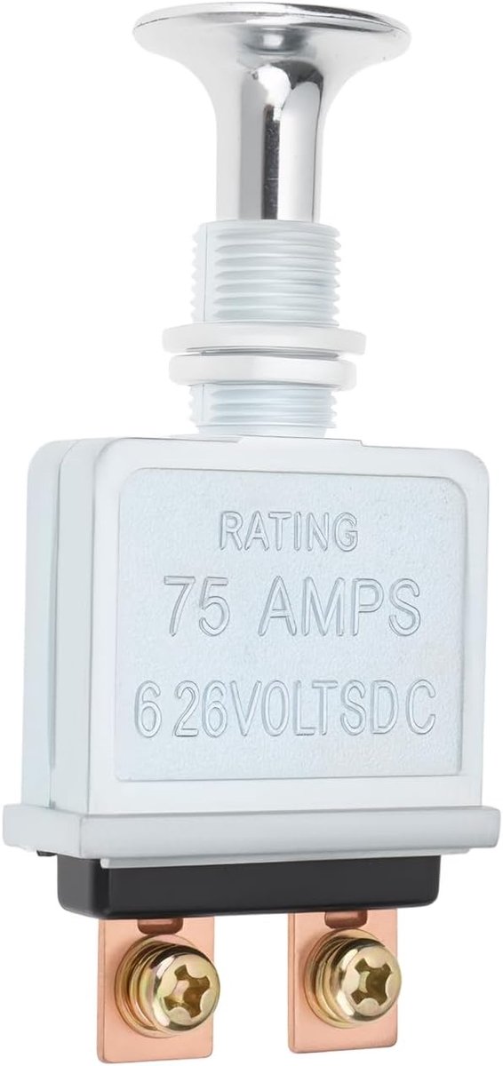Schakelaar 2Pin M4 Heavy Duty - Push Pull 12V 75A - Betrouwbaar voor auto en boot - Eenvoudige bediening - ShopVlot
