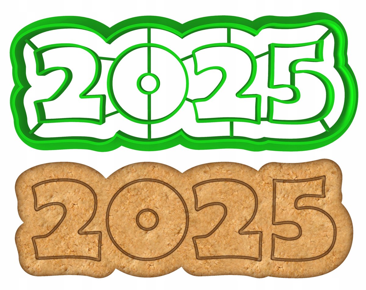 Koekjesvorm Nieuwjaar 2025 - 10cm - Groen