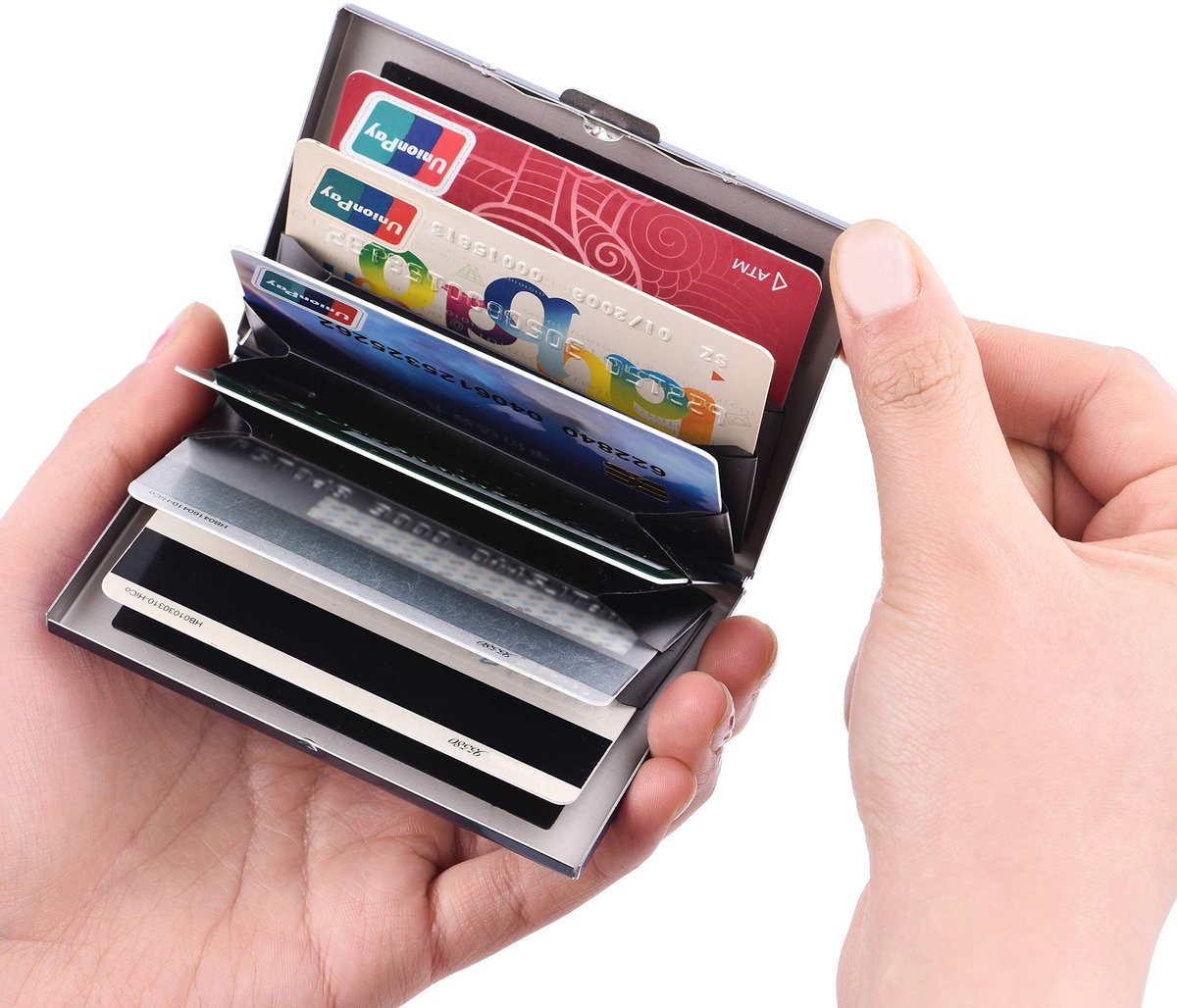 BONSYL® RFID Slanke Metalen Creditcard Houder Portemonnee voor Dames en Heren, Creditcardhouder voor Tegen - ShopVlot