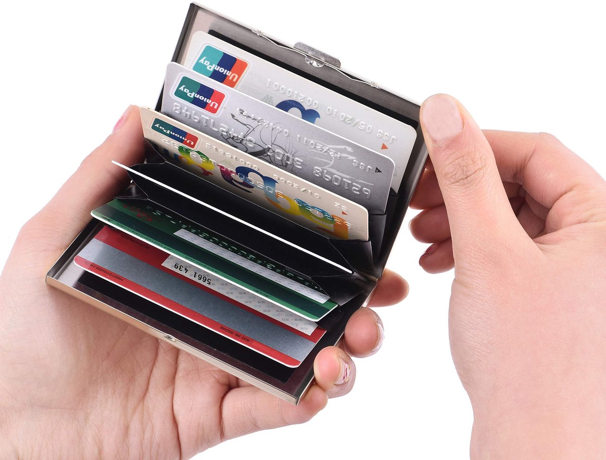 BONSYL® RFID Slanke Metalen Creditcard Houder Portemonnee voor Dames en Heren, Creditcardhouder voor Tegen - ShopVlot