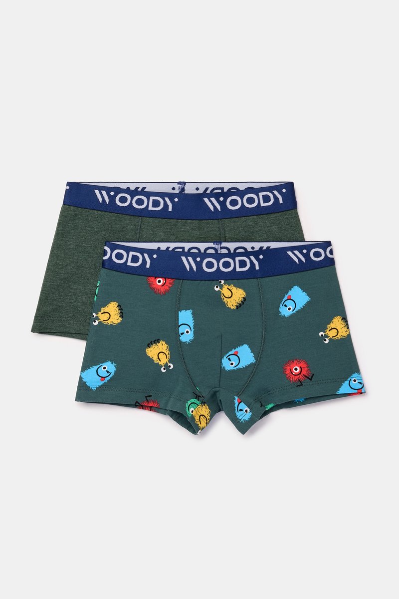 Woody Jongens boxer alien print + groen - maat 128/8J