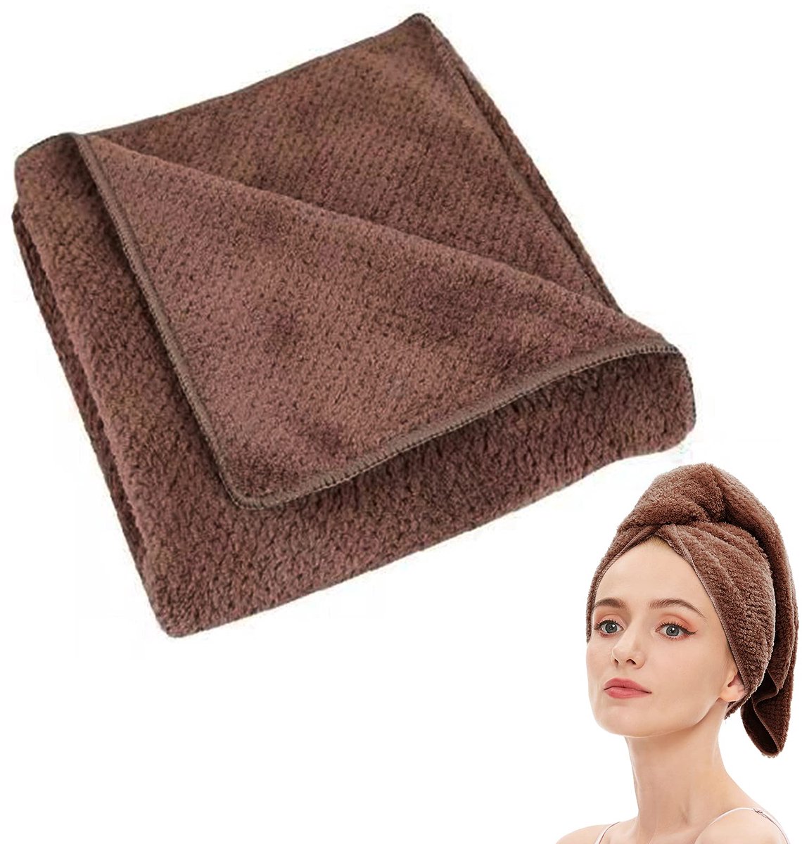 Laojbaba Microvezel haarhanddoek sneldrogende haarhanddoek haardrogende handdoeken geschikt voor alle soorten haar - ShopVlot