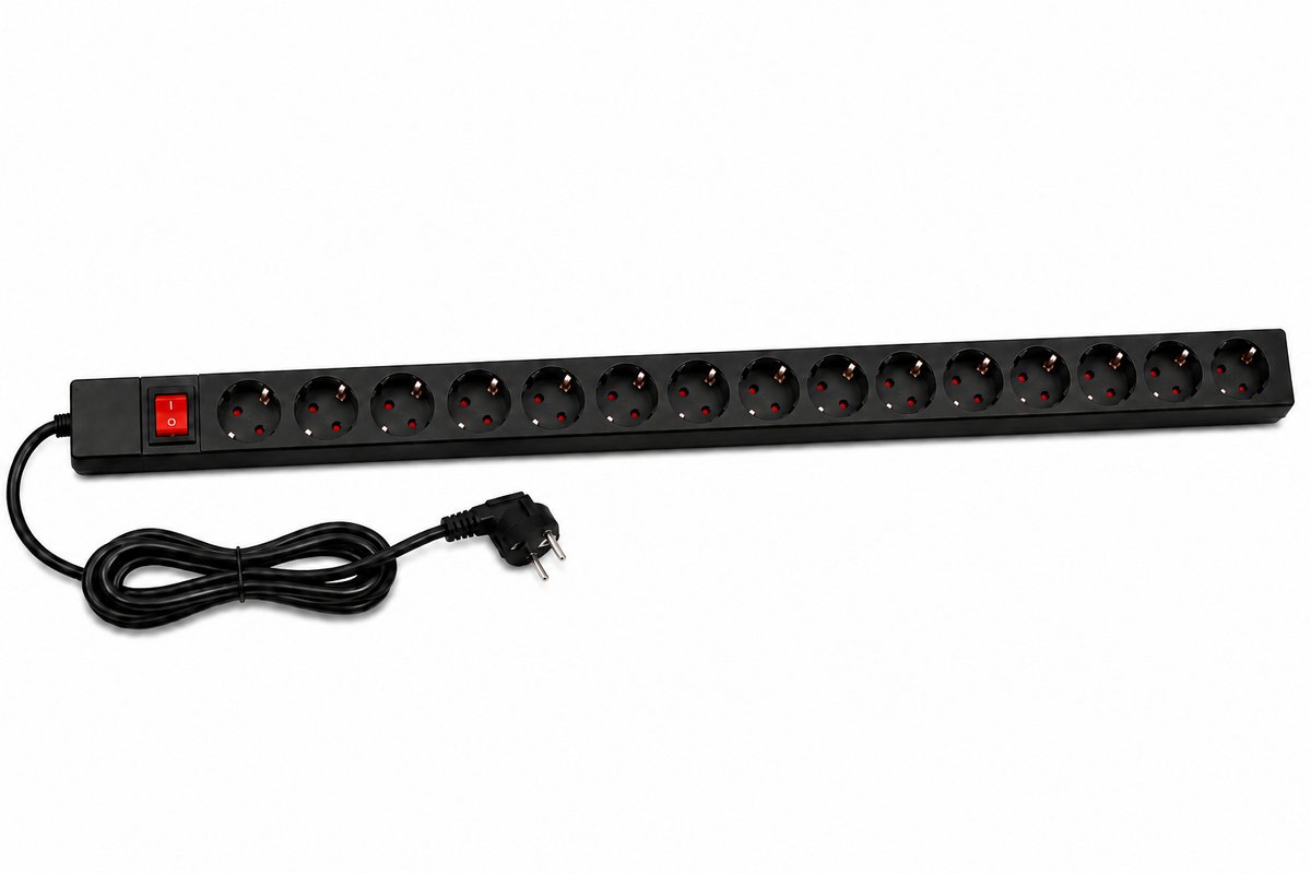 DSIT 15 voudige stekkerdoos voor verticale montage - Penaarde - geschikt voor serverkast - patchkast en flightcase